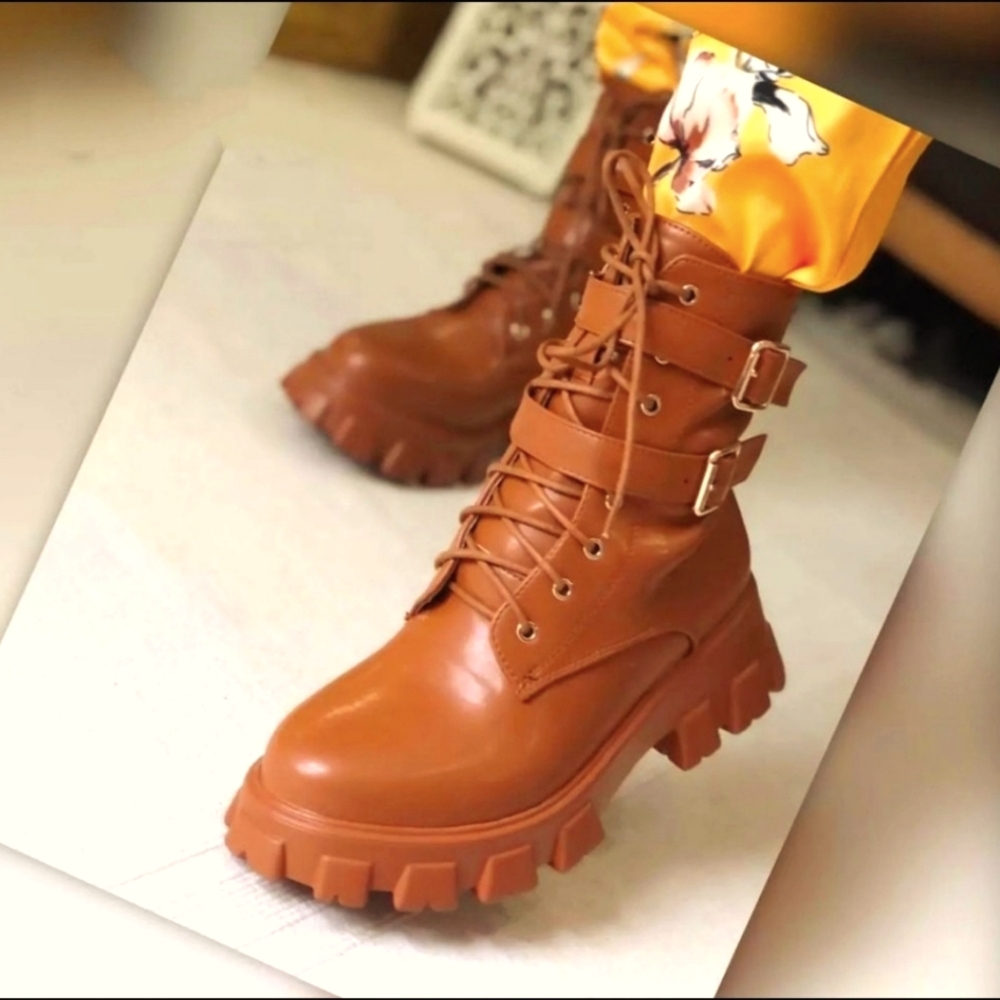 Kashia Combat boot Tan color Confort - Picture 3 of 7